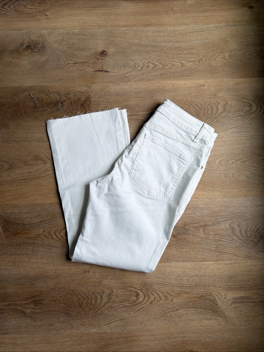Women’s Stretch White High Waist Flared  White Chino Pants Size 7 (30x27) NWOT